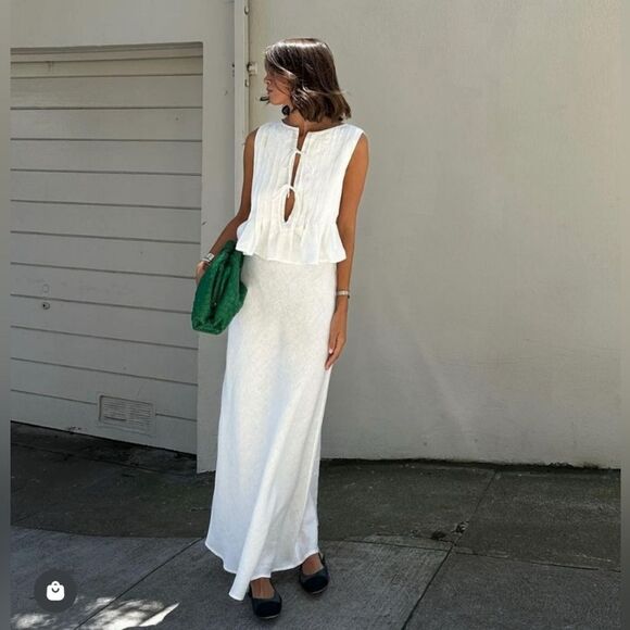 NWT VRG GRL Valeria Linen Top White - Picture 4 of 16